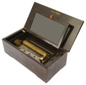 A late 19th/early 20th century lever wind cylinder musical box,