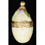 A Chelsea porcelain fruit-form scent bottle and stopper c.1755