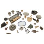 A collection of dolls house accessories for the kitchen,