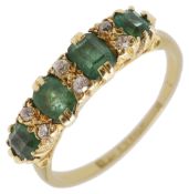 A four stone emerald half hoop ring