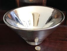 NICK MUNRO ENGLAND, MERCURY SILVERED GLASS FRUIT BOWL, APPROXIMATELY 23.5cm DIAMETER AND 13cm HIGH