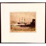PHILIP BUSH- 'INTERNED 1914', ETCHING, SIGNED LOWER RIGHT, FRAMED AND GLAZED, APPROXIMATELY 12.5 x