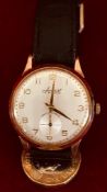 ACCURIST 21-JEWELS GOLD COLOURED WRISTWATCH (PROBABLY 9ct), RETIREMENT INSCRIPTION ON REVERSE FROM