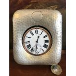 METAL CASED POCKET WATCH WITHIN SILVER STAND, BIRMINGHAM 1904, APPROXIMATELY 11.5cm HIGH