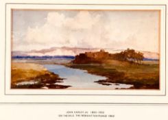 JOHN VARLEY JUNIOR, 'ON THE NILE AND THE MOKHATTAN RANGE OF MOUNTAINS', WATERCOLOUR, SIGNED LOWER