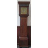 19th century mahogany inlaid cased lnogcase clock, with square brass dial, by Thomas Bridge,