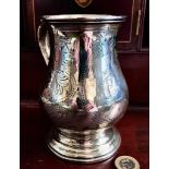 SILVER BALUSTER FORM TANKARD WITH ENGRAVED DECORATION, EXETER 1866, MAKERS JW & JW, WEIGHT