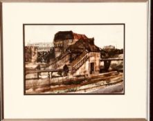 PETE McCARROL- 'BERLIN 1979', WATERCOLOUR AND PEN AND INK, UNSIGNED, APPROXIMATELY 23 x 33cm