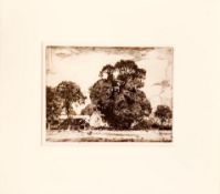 ADAM BRUCE THOMSON, FARM ETCHING, 1906, SIGNED LOWER CENTRE, APPROXIMATELY 16.5 x 20.5cm