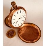 9ct QUARTER REPEATING HUNTER POCKET WATCH, 15 RUBIS, STAMPED 9ct