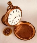 9ct QUARTER REPEATING HUNTER POCKET WATCH, 15 RUBIS, STAMPED 9ct