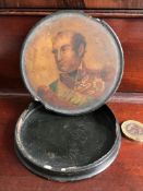 19th CENTURY CIRCULAR BOX, COVER DEPICTING HIS ROYAL HIGHNESS FREDERICK DUKE OF YORK