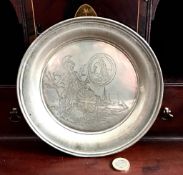 SILVER COMMEMORATIVE PLATE DEPICTING BRITTANIA AND QUEEN VICTORIA, No 282/1700, 1972, WEIGHT