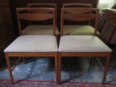 Set of four McIntosh mid 20th century teak dining chairs, no. 9433. Approx. 79.5cms H x 55cms W x