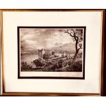 J G HAMILTON- 'URQUHART CASTLE', ETCHING, SIGNED LOWER LEFT, APPROXIMATELY 22 x 30cm