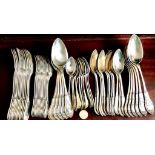SIXTY PIECES OF WILKEN (GERMANY?) SILVER COLOURED CUTLERY ENGRAVED ON REVERSE EACH PIECE 14/11/1895,