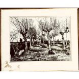 VINCENT VAN GOGH- 'POPLAR TRESS', PRINT, SIGNED LOWER RIGHT, APPROXIMATELY 38x 52cm