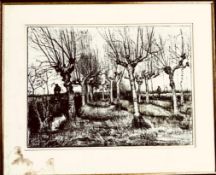 VINCENT VAN GOGH- 'POPLAR TRESS', PRINT, SIGNED LOWER RIGHT, APPROXIMATELY 38x 52cm