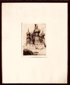 M BAYER, ETCHING OF ST BASIL'S CATHEDRAL, MOSCOW, SIGNED LOWER RIGHT, APPROXIMATELY 19.5 x 14cm