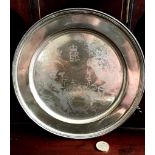 SILVER COMMEMORATIVE PLATE- SILVER WEDDING ANNIVERSARY HER MAJESTY QUEEN ELIZABETH II & HRH PRINCE