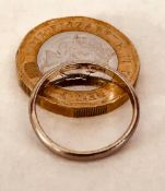 SILVER COLOURED RING, STAMPED 'PLAT', WEIGHT APPROXIMATELY 2.4g