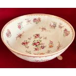 CHINESE FAMILLE ROSE BOWL, APPROXIMATELY 29cm DIAMETER AND 13cm DEEP