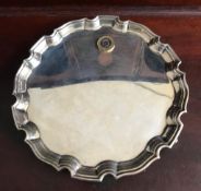 SILVER WAVE EDGE SALVER, DIAMETER APPROXIMATELY 20cm, ADIE BROS, BIRMINGHAM 1940, WEIGHT