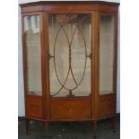 Late 19th/Early 20th century inlaid mahogany single door display cabinet. Approximately. 184cm H x