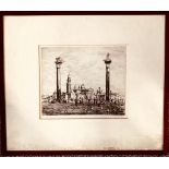 FRANCIS DODD- 'THE PIAZZETTA VENICE', ETCHING, SIGNED LOWER RIGHT, APPROXIMATELY 21.5 x 26.5cm