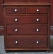 Late 19th century mahogany two over three apprentice chest of drawers. Approx. 36cms H x 35cms W x