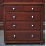 Late 19th century mahogany two over three apprentice chest of drawers. Approx. 36cms H x 35cms W x