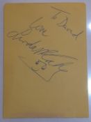 Linda McCartney autographed page from autograph book signed ?To David Love..?
