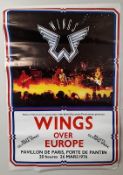 Paul McCartney Wings Over Europe 1976 Tour Poster for Paris France