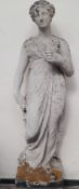 Classical statue of Aphrodite the Goddess, constructed from fibreglass and coated with a cement like