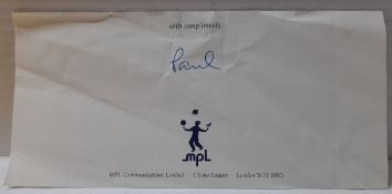 MPL Compliments slip with print Paul signature