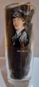 Dutch drinking glass features a picture of Paul McCartney c1964