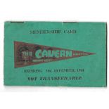 Cavern Club Membership Card 1964 signed on inside page by Cavern Club DJ Bob Wooler