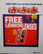 Three Beatles related promotional items Agfa Promo with Free Lennon Glasses, Liverpool Echo Lennon