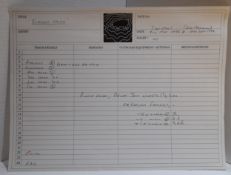 Paul McCartney?s Hog Hill Mill Recording Studio sheet for Stately Home dated 4th May 1996 & 18th