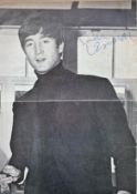John Lennon signed centre page from Beatles Monthly, signature was obtained in Croydon 1963