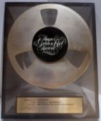Ampex Golden Reel Award presented to Geoff Emerick for work on Cheap Trick All Shook Up LP