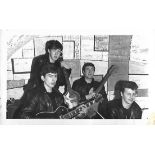 The Beatles with Pete Best at the Cavern Club Liverpool 1962 photograph. The item is formerly the