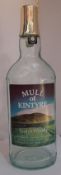 Empty Bottle of Mull Of Kintyre Scotch Whiskey label reads Distilled at Campbeltown Scotland,