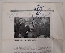 Full set of Gerry and the Pacemakers signature on tour programme