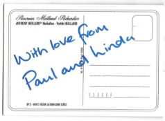 Postcard signed on reverse with Love from Paul and Linda (please note we have not been able to