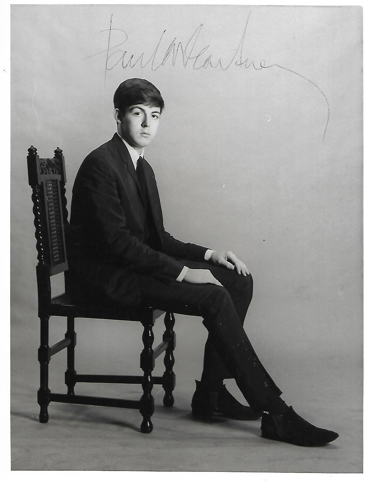 Astrid Kirchherr photograph of Paul McCartney sold at NEMS Liverpool signature on the front is by