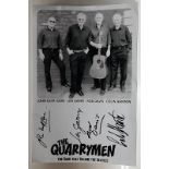 Quarrymen publicity photograph signed by John Duff Lowe, Colin Hatton, Len Garry and Rod Davis