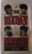 The Beatles A Hard Day?s Night panel display poster UK 1964 has some damage to top of poster