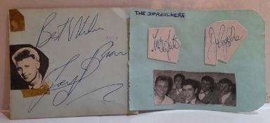 Small collection of 50/60?s signatures including Joe Brown, Billy Fury & Marty Wilde