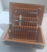 An accordion cigarette case and silver dish formerly the property of Beatles Recording Engineer